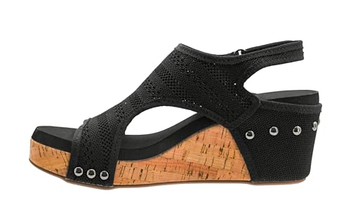 Image of Corkys Footwear Womens Carley Wedges, Featuring Corkys EVA Foam Cushioned Insoles, A 2.5 Inch Heel, Lightweight For All Day Wear, And Hook And Loop Closure