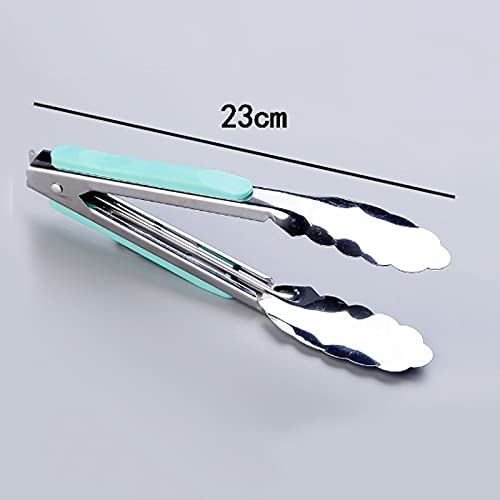 Kochzange Küchenzange mit rutschfestem Griff zum Braten, Kochen, Grillen von Brot, Größe: 23 cm, sicher und langlebig