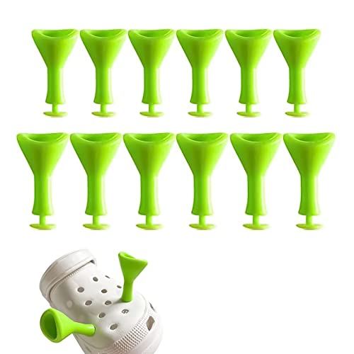 12 dijes de orejas de cocodrilo Shrek, decoración de zuecos, dijes de zapatos para zuecos, regalos de fiesta (verde)