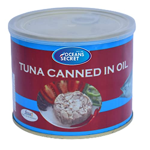 Image of Ocean Secrets | Canned Tuna Fish | Balanced Nutrition | Rich Taste | Tuna in Oil | Premium Cuts Ready to Eat | 500gm | Pack of 4