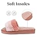 Nihaoya House Shoes for Women Bedroom Slippers Fashion One Band Lightweight Non-Slip Winter Slippers Fur Lined Pink 9.5 Female