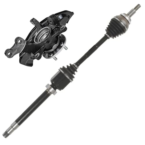 Image of Detroit Axle - FWD Front Right Steering Knuckles and Wheel Hub Bearings + CV Axles Kit Replacement for 2004-2010 Toyota Sienna - 2pc Set
