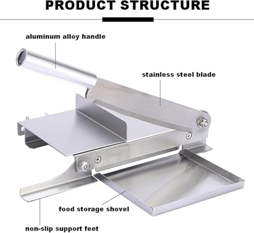 Affettatrice manuale in acciaio inox, efficiente strumento per affettare carne e verdure surgelate