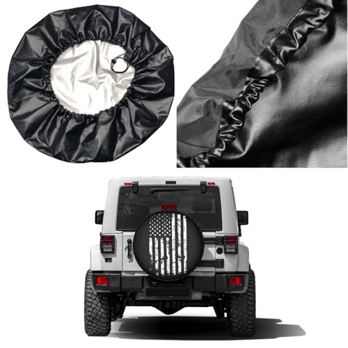 Image of Delerain Spare Tire Cover American Flag Wheel Covers Waterproof Dust-Proof UV Sun Universal Fit for Trailer RV SUV Truck and Many Vehicle (17 Inch for Diameter 31 inch-33 inch)