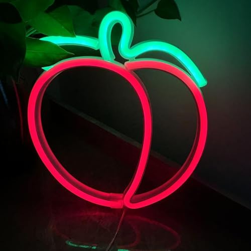 Image of Peach Neon Sign, Fruit Peach Neon Decor,Funny Peach Led Sign Pink Decor for Bedroom Wall Art Decor,Gift for Her, Peach Led Sign for Christmas Decoration Thanksgiving Decoration Valentine's Day Gift