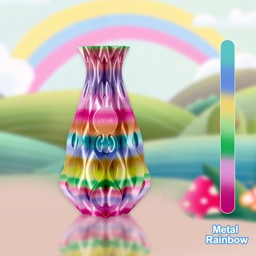 Image of ERYONE Silk Rainbow 3D Printer PLA Filament 1.75 + /- 0.03mm, Shiny Multicolor Filament PLA Fast Color Change 1KG(2.2LBS), Metal Luster Rainbow
