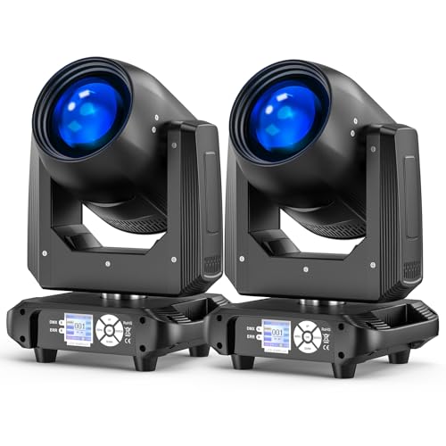 200W Moving Head RGBW LED Beam Bühnenlicht Elektronischer Fokus 14 Gobo dmx512 Partylicht 18 Prismen 360 drehbarer Regenbogeneffekt für Weihnachten DJ Disco Bar Hochzeit - 2PCS