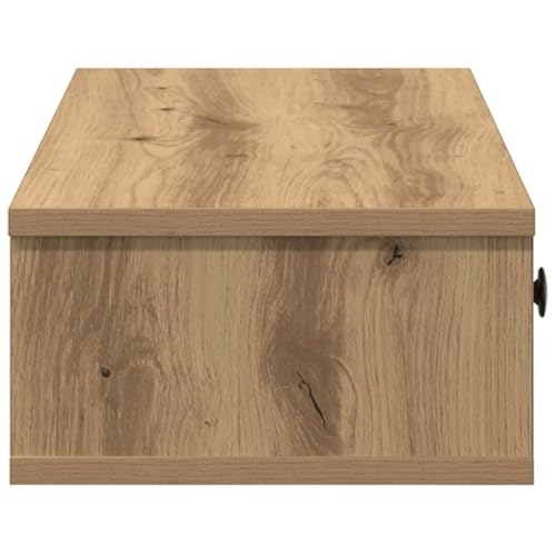 Étagère murale avec tiroirs fixation invisible chêne robuste