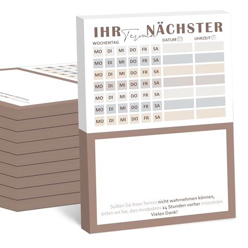 BIROYAL Terminzettel Praxis | 12 x Terminblock | Terminblöcke mit 600 Terminzetteln | DIN-A7 Terminzettel 7 Termine pro Zettel für Ärzte Heilpraktiker Physio Massage Studios Kosmetik