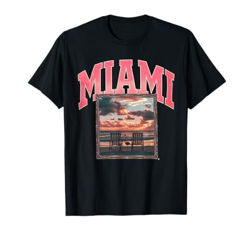 Miami Tshirt Donne Maschili Retro Florida Miami Beach USA Maglietta