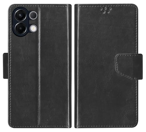 Image of SBMS Flip Cover for Oppo K13 5G Back Cover Case with Magnatic Closure | Inbuilt Stand | Card & Money Pocket (Black)