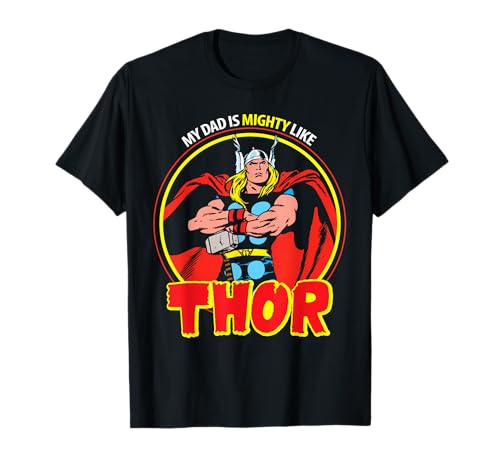 T-shirt Thor Marvel pour papa : haut graphique à col rond thématique Avengers