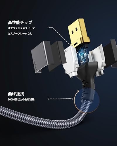 【VESA認証済み・DP1.4】Maxonar 8K USB C to DisplayPort 変換ケーブル 1M 4K@60Hz/144Hz/120Hz 5K@60Hz 2K@240Hz【単方向伝送/Thunderbolt 4/3 DP Altモード専用】MacBook/Mac Mini/Dell XPS/Surface対応