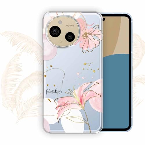 AnglersLife ソフトケース TPUケース AQUOS sense9 SH-53E / SHG14 / SH-M29 クリアケース アクオス センス9 ケース 花柄 プランツデザイン No.4