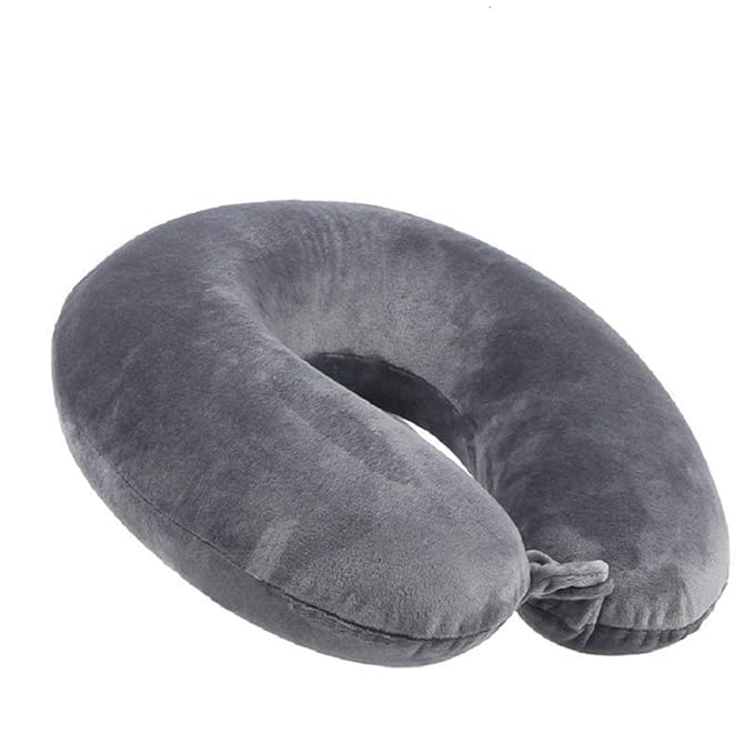 Memory Foam Neck Roll Pillow with Velvet Cover | Ergonomic Neck Support for Pain Relief | Travel, Home & Office Use | Soft & Portable Cushion for Comfort & Relaxation