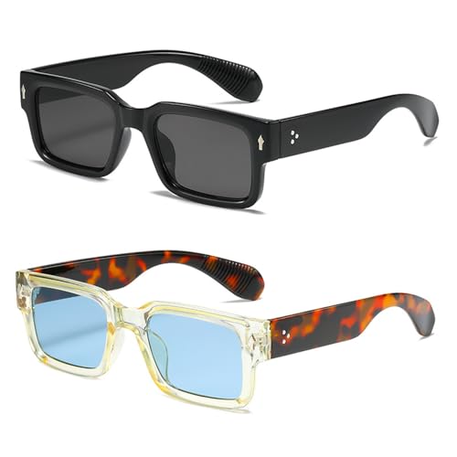 Square Trendy Sunglasses for Women Men Chunky Fashion Rectangle Eyewear Designer Shades