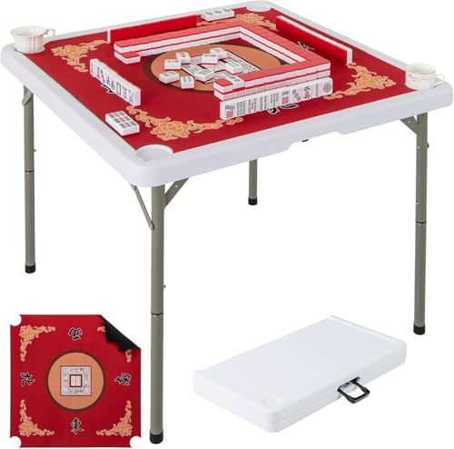 Goplus Mahjong Table, 35' Square Folding Card Table...