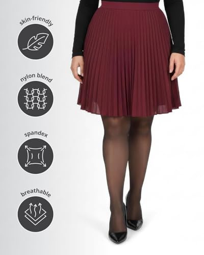 Image of MeMoi Energizing Plus Size Curvy Control Top Pantyhose for Women, Semi Opaque Pantyhose, Lightweight Womens Stockings