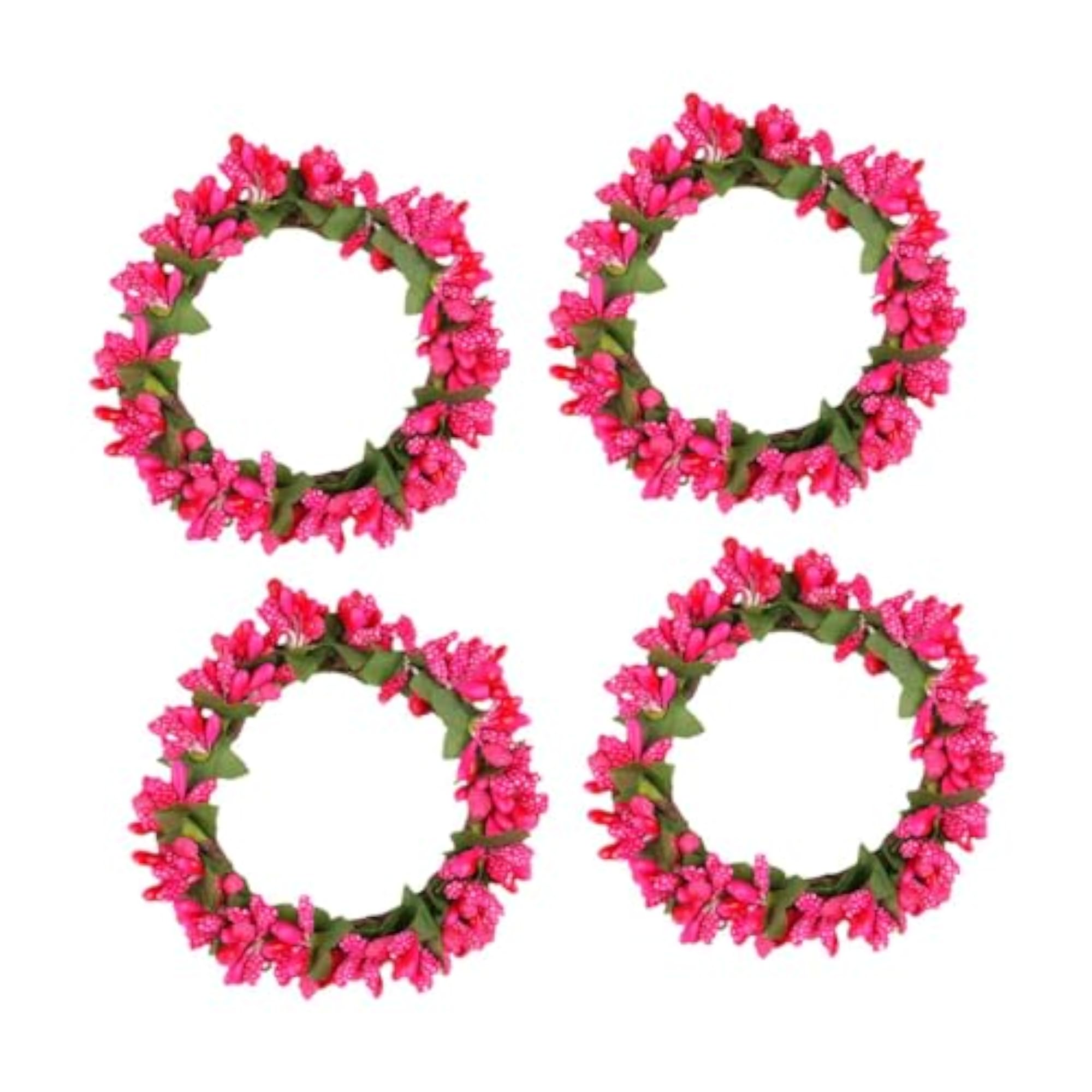 Christmas Candle Rings with Artificial Berries Wreath