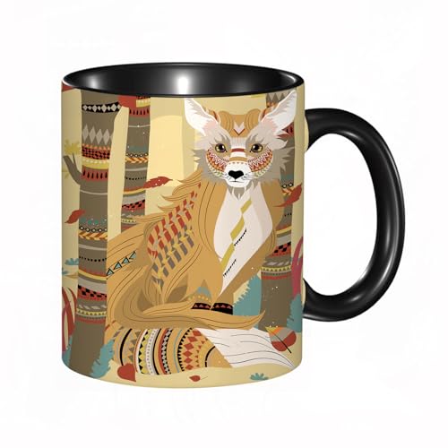 HRRASFAZF Tasse à Café | Tasse Céramique Fine | Cadeau Original | 330ml | Mug avec Anse | Cadeau Original pour Homme et Femme | Renard, thème animalier, un...