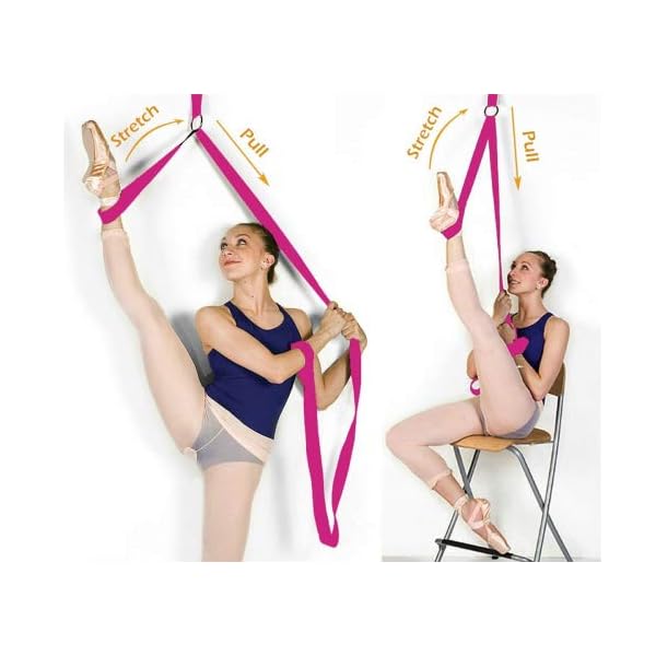 LEPOD Door Stretch Band - Get More Flexible with The Door Flexibility Trainer to Improve Leg Stretching - Perfect Home Equipment for Ballet, Dance and Gymnastic Exercise Taekwondo & MMA (Pink)