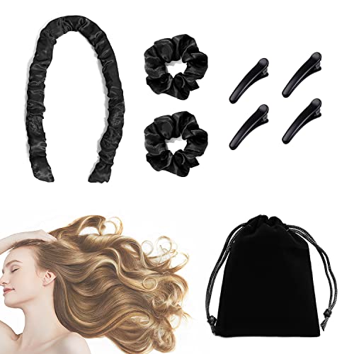 3 pezzi di fascia per arricciare il nessun riscaldamento, arriccia capelli per dormire, strumenti per lo styling fai-da-te, 4 pezzi di clip a becco d'anatra, 1 sacchetto di immagazzinaggio