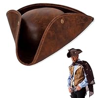 Pirate Hat, Premium Pirate Hat Adult, Tricorn Pirate Hats for Kid, Brown Pirates Costume Hats for Halloween, Cosplay, Themed Parties and Theater Performances