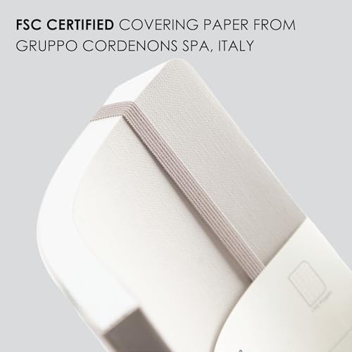 Image of myPAPERCLIP Signature Series A5 Dot Grid Notebook | 192 Pages, 90 GSM Recycled Paper | Soft Cover | A5 Size (5.83 x 8.27 in) | Bookmark & Elastic Closure | Grigio