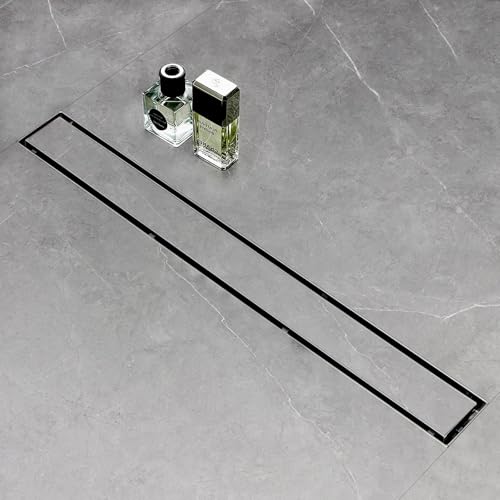 SaniteModar Linear Shower Drain 48 inch with Tiled Stealth and 304 Stainless Steel Brushed Polished...