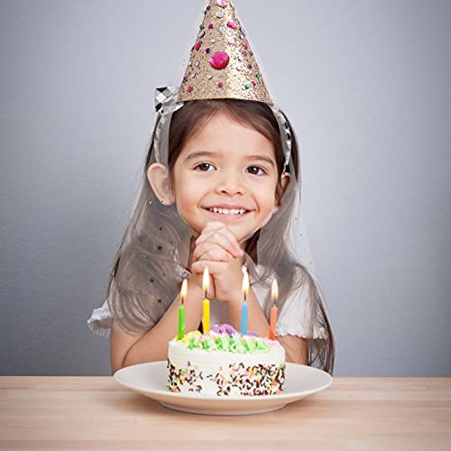 1 Unidade Chapéu De Aniversário Chapéu De Cone De Chá De Bebê Chapéus De Aniversário De Lantejoulas