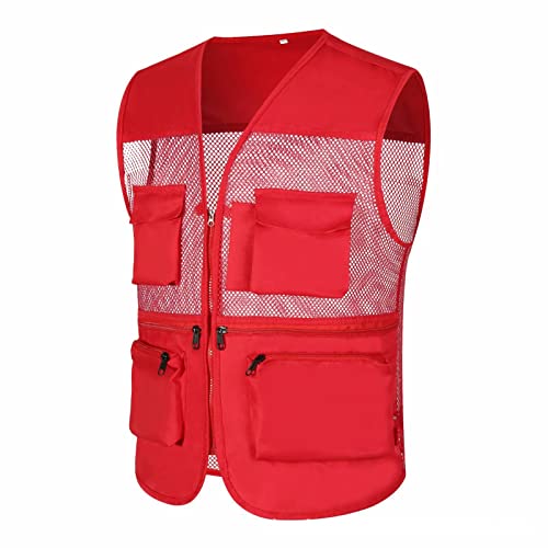 Gilet de pêche pour homme en maille respirante à poches