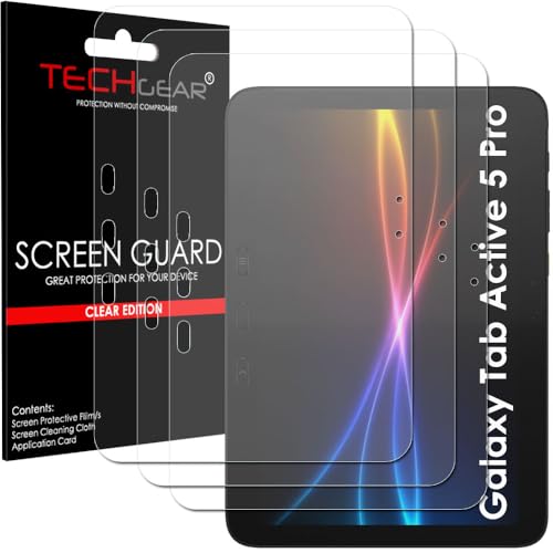 TECHGEAR Paquete de 3 protectores de pantalla para Samsung Galaxy Tab Active 5 Pro de 10.1 pulgadas (SM X350 / SM X356), protector de película [HD transparente] [resistente a los arañazos