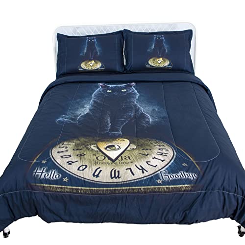 Aitazz Black Cat Comforter Set,3D Cartoon Cat Comforter Queen,Animals Print Bedding Set For Kids Girls Boys Cat Quilt Set With 1 Comforter And 2 Pillow Cases Bedroom Decor #TOP2