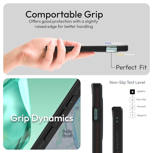 Image of KAPAVER Mag-X Back Cover Case Compatible with OnePlus 12 5G (PC+TPU) (GPS Delhi), Grey