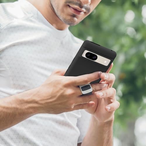 Image of MOBILOVE Back Cover Case for Google Pixel 8a | Pure Liquid Soft Matte Silicone Case with Logo and Comes with Camera and Screen Protection Back Cover for Google Pixel 8a (Black)