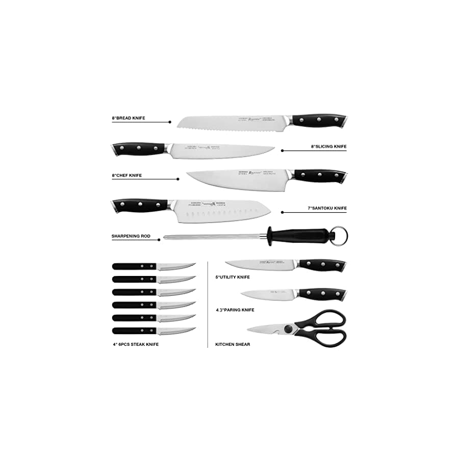 ROMANTICIST-Knife-Set-16-Piece-Kitchen-Knife-SetGerman-Stainless-Steel-Sturdy-Durable-Kitchen-Knives-Razor-SharpKnife-Set-with-BlockCutting-Board-and-Knife-Sharpner-Black-Knife-Set ROMANTICIST Knife Set 16-Piece Kitchen Knife Set,German Stainless Steel Sturdy Durable Kitchen Knives, Razor Sharp,Knife Set with Block,Cutting Board and Knife Sharpner Black Knife Set