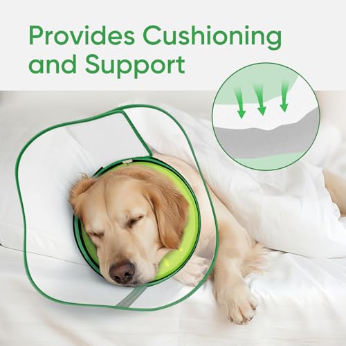 Image of Supet Sponge Dog Cone Collar Stop Licking After Surgery, Dog Donut Collar | Adjustable Dog Recovery Collar Alternative, Detachable Shield, Soft, Comfy Cone, Neck Pillow for Large Dogs