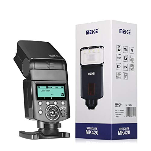 Meike Mk420F Ttl Li-Ion Battery Camera Flash Speedlite With Lcd Display For Fujifilm X Mount Cameras Such As X-H1 X-T1 X-T2 X-T3 X-T4 X-T5 X-T10 X-T20 X-T30 X-T100 X-T200 X-Pro3 X-Pro2 X-E1 X-E2 X-E3 #TOP6