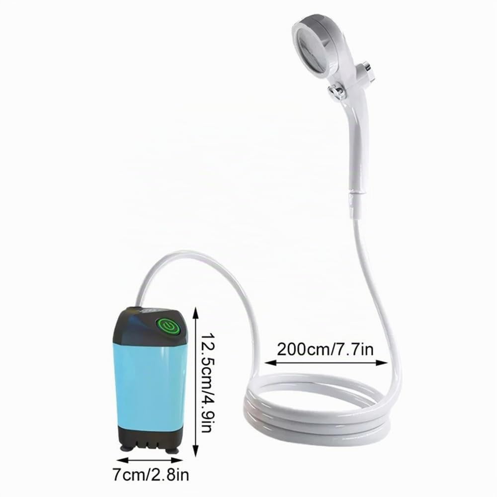 ducha portatil camping,ducha camper,Ducha de camping portátil eléctrica recargable,Presión de agua ajustable,con pantalla digital,para acampar, ir de excursión,viajar,bañar perros y lavar coches