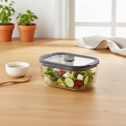 Deconox Cam Kapaklı Silikon Vakumlu Borosilikat Saklama Kabı - 470 ml Orta Boy Kahve, Çay ve Kuruyemiş Kavanozu - Görsel 6