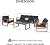 Grand patio Outdoor 4-Piece Modern Aluminum Patio Furniture Sets 5 Person Conversation Set, Faux Wood Grain Finish Frame Sofa with Removable Olefin Extra Thick Cushions and Coffee Table for Garden