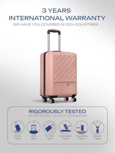 Image of Safari Large Symphony 76cm Trolley Bag Hard Case Polypropylene, 8 Spinner Wheels, 360 Degree Wheeling Carry on Luggage, Travel Bag, Suitcase for Travel, Trolley Bags for Travel, Dusky Peach