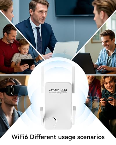 Image of WiFi Extender Signal Booster with WiFi 6 - Up to 20888 Sq.ft Coverage, AX3000 3000Mbps Dual Band WiFi Extender for 188 Devices