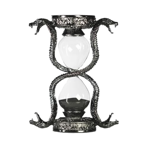 KINBENNOBLE Gothic Metal Snake Hourglass Sand Timer 15 minutes, Home and office decorative Statue, Gunmetal Finish.