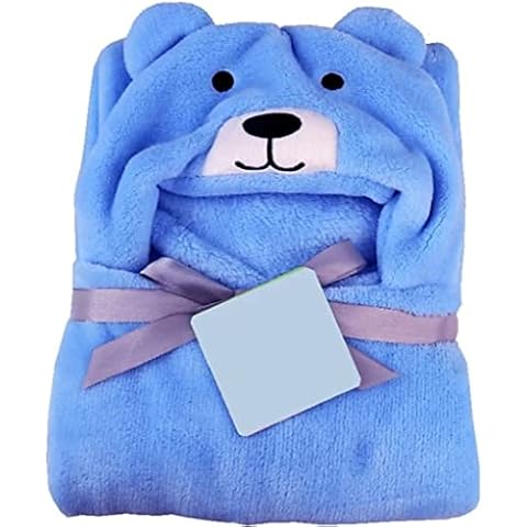 Newborn Baby Soft Plush-Cute Bear Blankets, Baby Wrap Swaddle Blankets, Infant Hooded Thick Receiving Blanket Sleeping Bag for Boys & Girls 0-6 Months Grey (Design 6) Cover