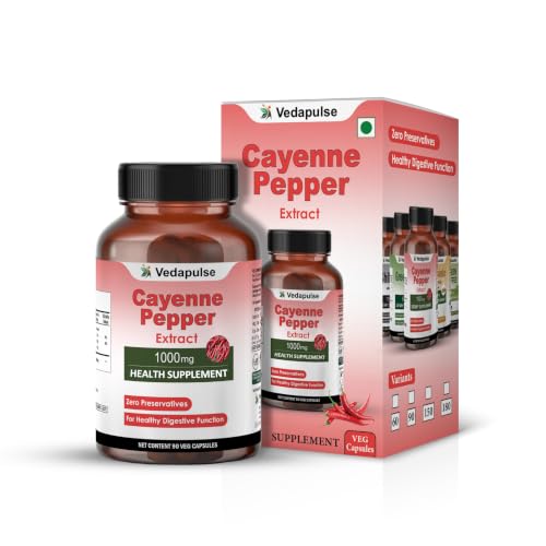 Image of Cayenne Pepper 1000mg Pure Herbal Supplement for Digestion, Circulation, Immunity & Joints