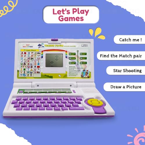 Image of Wembley Laptop Computer Educational Kids Toys for 2 - 5 Years Boy | 20 Fun Activity Learning Toy for 2 3 4 5 Years Boys and Girls Now Learn Letter, Words, Mathematics, Games, Music, Logic, Memory Tool