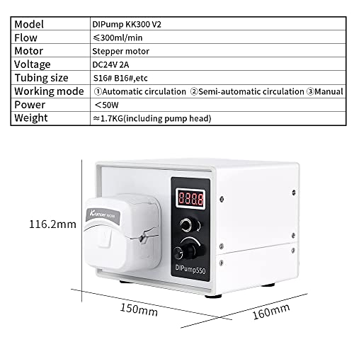 K Kamoer DIPUMP-KK300-US Kamoer Dipump-Kk300 4 Rotors 0-300Ml/Min High Flow Peristaltic Pump 24V Stepper Motor Intelligent Variable Speed High Flow Lab Liquid Dosing Pump thumb #1