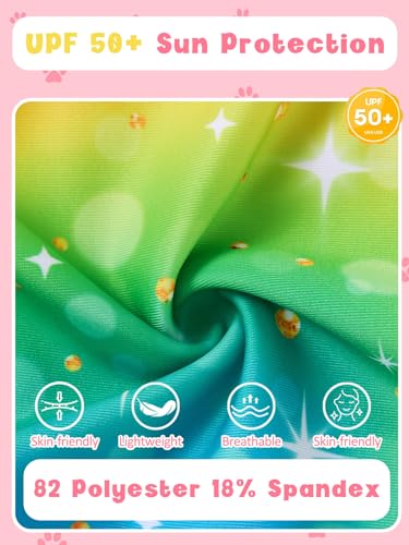 Image of Toddler Girls One Piece Ruffle Swimsuit Mermaid Bathing Suit 2-7Y