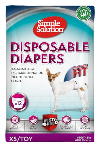 Einfache Lösung Wegwerf-Hundewindeln für Hündinnen | Super saugfähige, auslaufsichere Passform | Nässeindikator 12er Pack